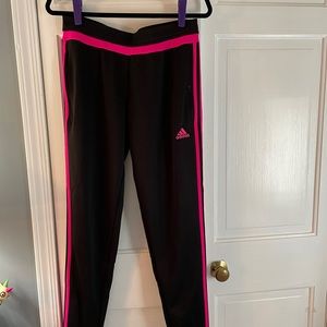 Pink strip Addis’s climacool track pants